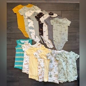 15 Pack Mixed Baby One-Piece Bodysuit Bundle 9-12 Months